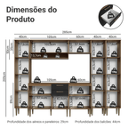 Armário de Cozinha Completa 285 cm Rustic/Preto Lille Madesa 01