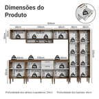 Armário de Cozinha Completa 305 cm Rustic/Branco Lille Madesa 01