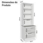 Kit Balcão + Cristaleira 70 x 60 cm Branco/Cinza Lux Madesa 01