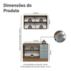 Armário de Cozinha Compacta 120 x 60 cm Rustic/Cinza Lux Madesa 02