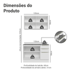 Armário de Cozinha Compacta 120 x 60 cm Branco/Branco Veludo Lux Madesa 02