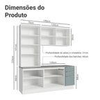 Armário de Cozinha Compacta 190 x 60 cm Branco/Cinza Lux Madesa 02