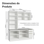 Armário de Cozinha Compacta 190 x 60 cm Branco Veludo Lux Madesa 02