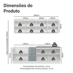 Armário de Cozinha Completa 240 cm Branco/Cinza Lux Madesa 09