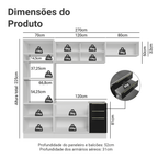 Armário de Cozinha Completa 270 cm Branco/Preto Lux Madesa 07