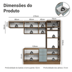 Armário de Cozinha Completa 270 cm Rustic/Cinza Lux Madesa 08