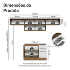 Armário de Cozinha Completa 280 cm Rustic/Branco Veludo Lux Madesa 02