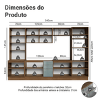 Armário de Cozinha Completa 340 cm Rustic/Cinza Lux Madesa 03