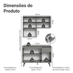 Armário de Cozinha Compacta 120 cm Cinza Nice Madesa 05