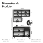 Armário de Cozinha Compacta 120 cm Preto Nice Madesa 05