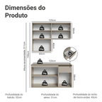Armário de Cozinha Compacta 120 cm Suspensa Crema Nice Madesa 06