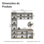 Armário de Cozinha Compacta 160 cm Suspenso Crema Nice Madesa 02