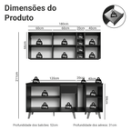 Armário de Cozinha Compacta 180 cm Preto Nice Madesa 01