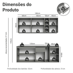 Armário de Cozinha Compacta 180 cm Suspenso Cinza Nice Madesa 04