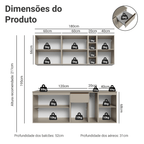 Armário de Cozinha Compacta 180 cm Suspenso Crema Nice Madesa 04