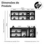 Armário de Cozinha Compacta 180 cm Suspenso Preto Nice Madesa 04
