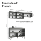Armário de Cozinha Compacta 200cm Cinza Nice Madesa 01