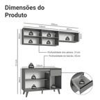 Armário de Cozinha Compacta 200cm Cinza Nice Madesa 03