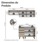 Armário de Cozinha Compacta 200 cm Crema Nice Madesa 06