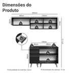 Armário de Cozinha Compacta 200 cm Preto Nice Madesa 06