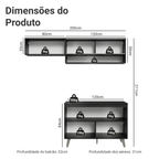 Armário de Cozinha Compacta 200 cm Preto Nice Madesa 09