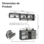 Armário de Cozinha Compacta Suspenso 200cm Cinza Nice Madesa 11