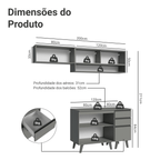 Armário de Cozinha Compacta 200cm Cinza Nice Madesa 14