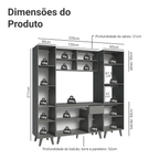 Armário de Cozinha Completa 220cm Cinza Nice Madesa 05