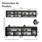 Armário de Cozinha Completa 260 cm Preto Nice Madesa 03