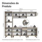 Armário de Cozinha Completa 260 cm Crema Nice Madesa 01