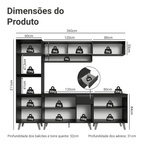 Armário de Cozinha Completa 260 cm Preto Nice Madesa 02