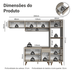 Armário de Cozinha Completa 260 cm Crema Nice Madesa 04