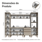 Armário de Cozinha Completa 280cm Crema Nice Madesa 01