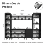 Armário de Cozinha Completa 280 cm Preto Nice Madesa 01
