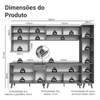 Armário de Cozinha Completa 280 cm Cinza Nice Madesa 02