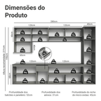 Armário de Cozinha Completa 280 cm Suspensa Cinza Nice Madesa 04