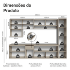 Armário de Cozinha Completa 280 cm Suspensa Crema Nice Madesa 04