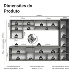 Armário de Cozinha Completa 280 cm Suspensa Cinza Nice Madesa 05