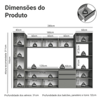 Armário de Cozinha Completa 280cm Suspensa Cinza Nice Madesa 06