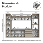 Armário de Cozinha Completa 280cm Suspensa Crema Nice Madesa 06