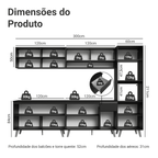 Armário de Cozinha Completa 300 cm Preto Nice Madesa 01