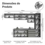 Armário de Cozinha Completa 300cm Suspensa Cinza Nice Madesa 10