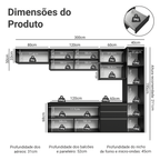 Armário de Cozinha Completa 300 cm Suspenso Preto Nice Madesa 10