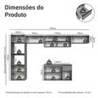 Armário de Cozinha Completa 340cm Suspensa Cinza Nice Madesa 02