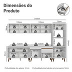 Armário de Cozinha Completa 310 cm Branco Pieta Madesa 01