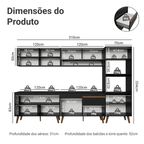 Armário de Cozinha Completa 310 cm Preto Pieta Madesa 02