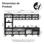 Armário de Cozinha Completa 310 cm Preto Pieta Madesa 03