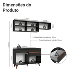 Armário de Cozinha Compacta 190cm Preto Reims Madesa 05