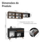Armário de Cozinha Compacta 190cm Preto/Rustic Reims Madesa 05
