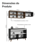 Armário de Cozinha Compacta 190cm Preto/Rustic Reims Madesa 09